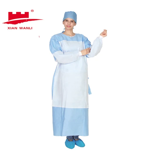 Медицинские принадлежности, одноразовый медицинский халат, синий, СМС, изолирующий халат, хирургический халат для медицинского использования в больнице